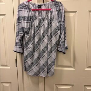 Elegant Black and White Striped Blouse